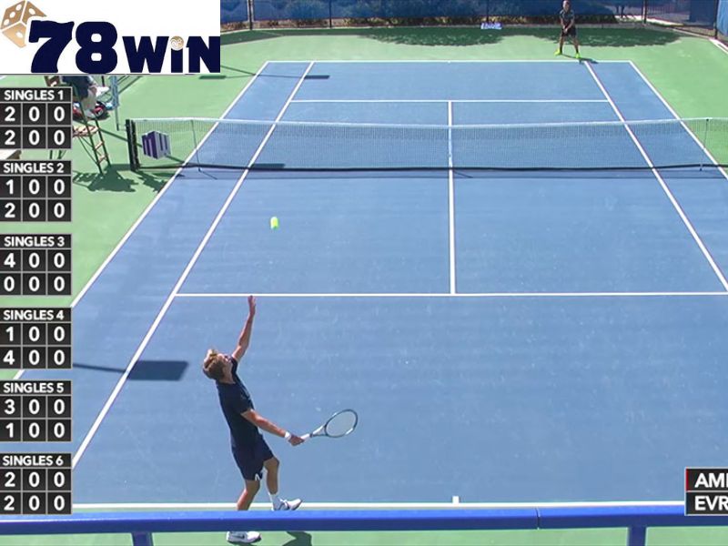 Chọn danh mục Thể thao rồi chọn bộ môn Tennis để xem các trận đấu và kèo cược